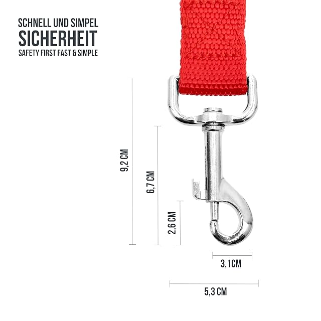 Foto 4 de 7 de Lantelme Adaptador de cinturón de seguridad para coche para perros, XL, extensible, 60 cm hasta 95 cm