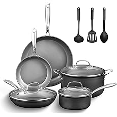 Granitestone 13 Pc Pots and Pans Set Non Stick Cookware Set, Kitchen Cookware Sets, Pot and Pan Set, Pot Set, Hard Anodized Non Stick Pots and Pans Set with Lids, Nonstick Cookware Set Dishwasher Safe