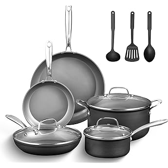 Granitestone 13 Pc Pots and Pans Set Non Stick Cookware Set, Kitchen Cookware Sets, Pot and Pan Set, Pot Set, Hard Anodized Non Stick Pots and Pans Set with Lids, Nonstick Cookware Set Dishwasher Safe