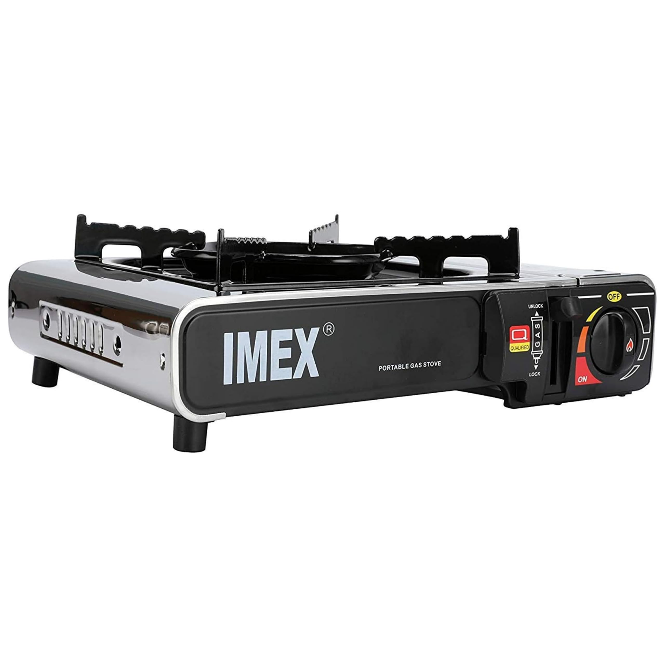 IMEX Camping Gaskocher Set mit 16 Gaskartuschen im praktischen Tragekoffer – Ideal für Outdoor, Camping, BBQ, Picknicks, und längere Abenteuer in der Natur.