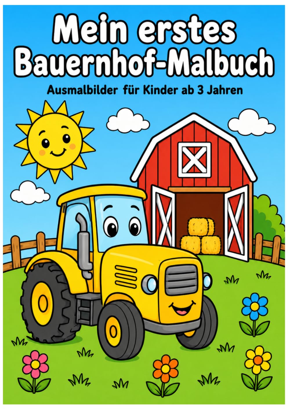 Mein erstes Bauernhof-Malbuch: Einfache Ausmalbilder für Kinder ab 3 Jahren mit Tieren, Traktor und Bauernhof-Motiven