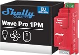 Shelly Wave Pro 1PM - 1-Channel Z-Wave Smart Switch Module with Power Metering, High reliability, DIN rail mountable, Extended Network Repeater, SmartStart Set-up - 1