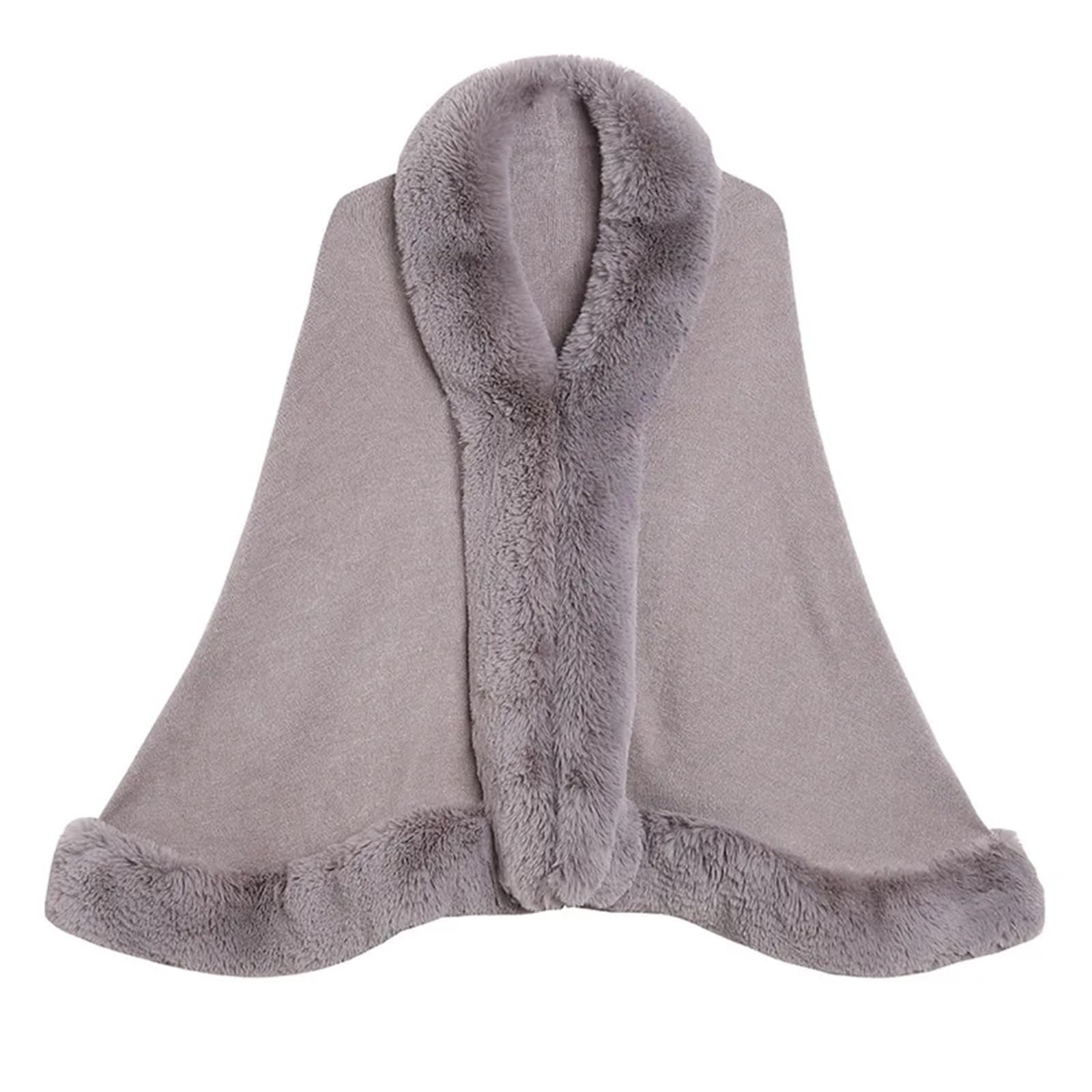 Cappa donna pelliccia sintetica 10 colori autunno inverno donna poncho lavorato a maglia in pelliccia sintetica avvolge colletto spesso abbigliamento esterno mantello allentato scialle da sposa