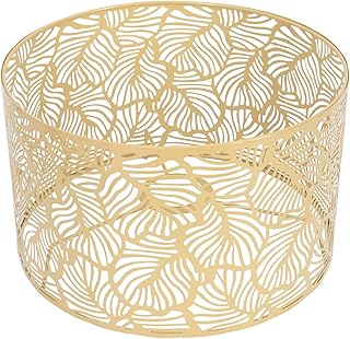 OSALADI Metal Drum Lampshade Gold Metal Lamp Shade Hollow-out Metal Lamp Shade for Table Lamp and Pendant Lamp