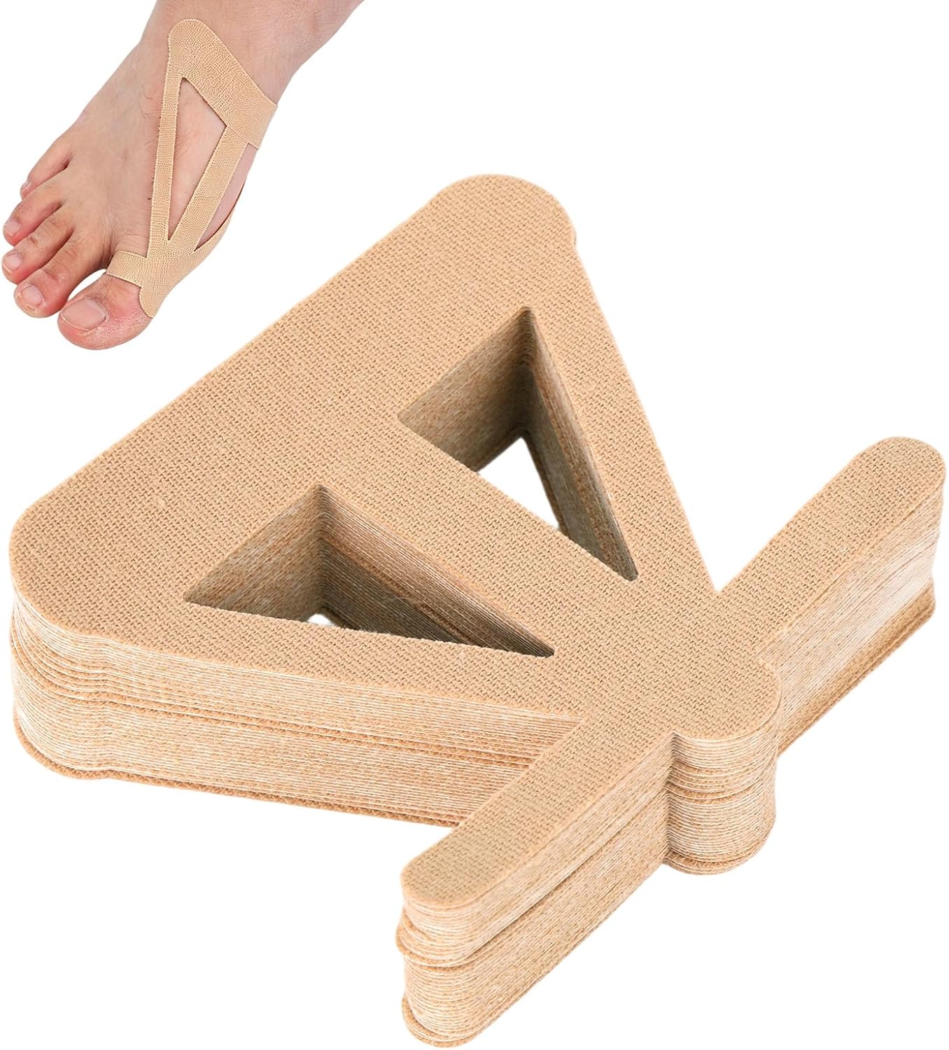 40pcs Kinesiology Tape for Toe, Precut Big Toe Support Strips Breathable & Waterproof Sports Tape Elastic Athletic Sticker Accessories Supplies for Feet Muscle Support (Skin Color)
