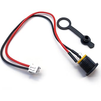 2-Wire Coaxial Charging Port with DC5.5x2.15mm Charging Hole for Razor MX125 Dirt Rocket, Jetson , Dynacraft, Hover-1, Swagtron and 6/12 Volt Power Electric Scooters/Hoverboards