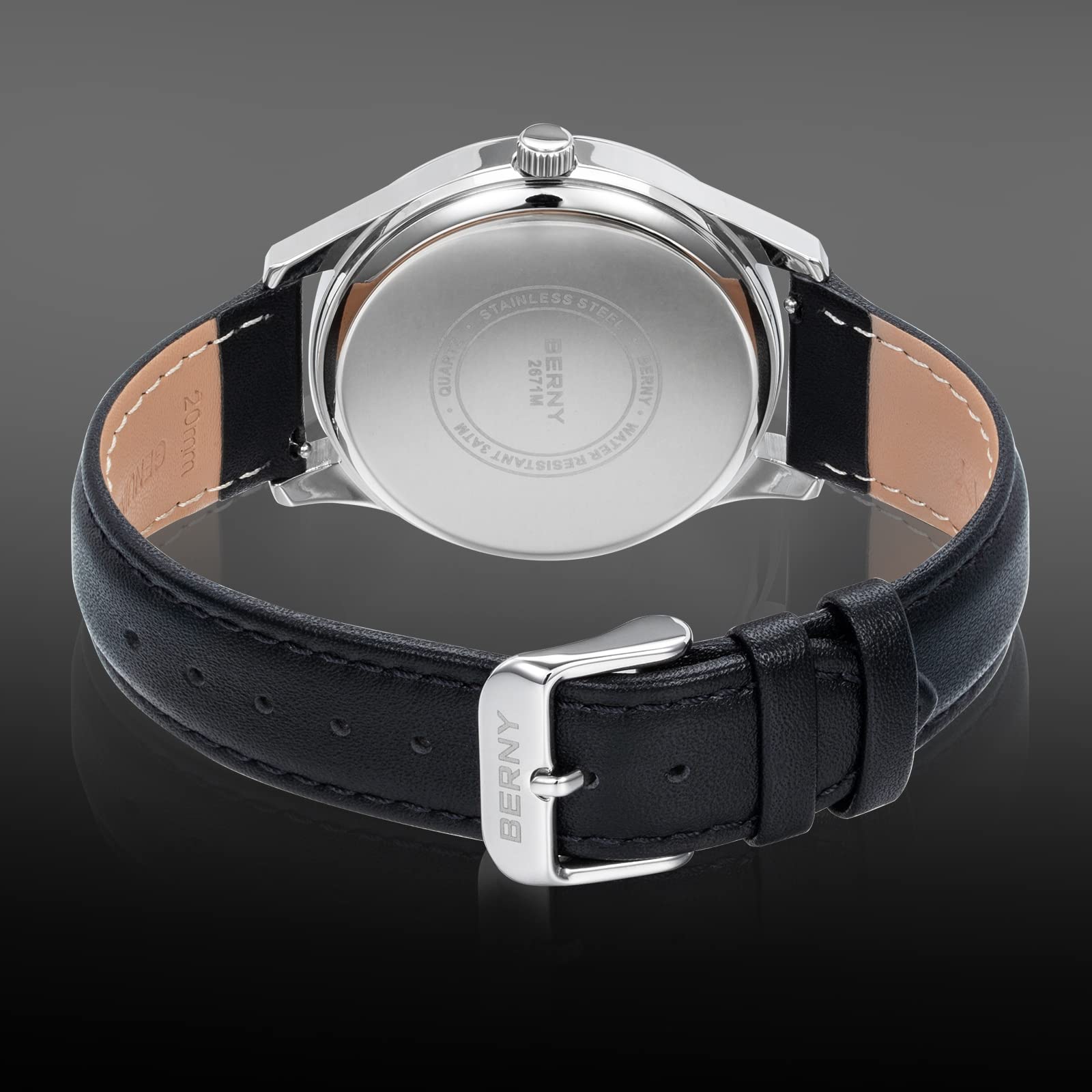 BERNY Herren-Armbanduhr Aus Edelstahl Legere Quarz-Armbanduhr