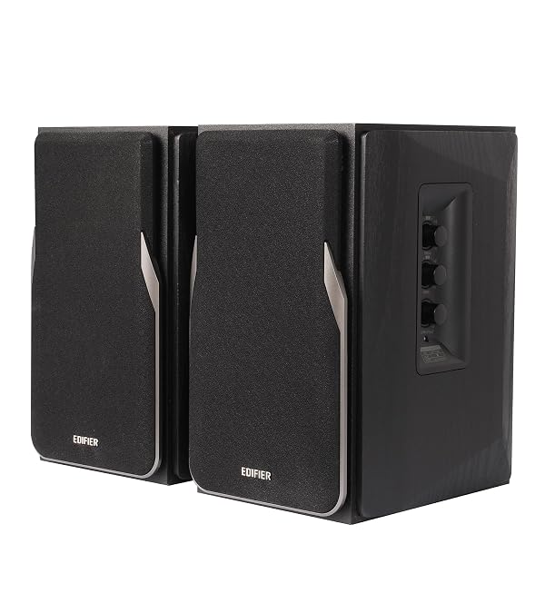 Edifier R1380T Powered Bookshelf Speakers, 2.0 Stereo Active Near Field Monitors, Studio Monitor Speaker, 42 Watts RMS (Black) by Edifier - Used condition - US$111.99