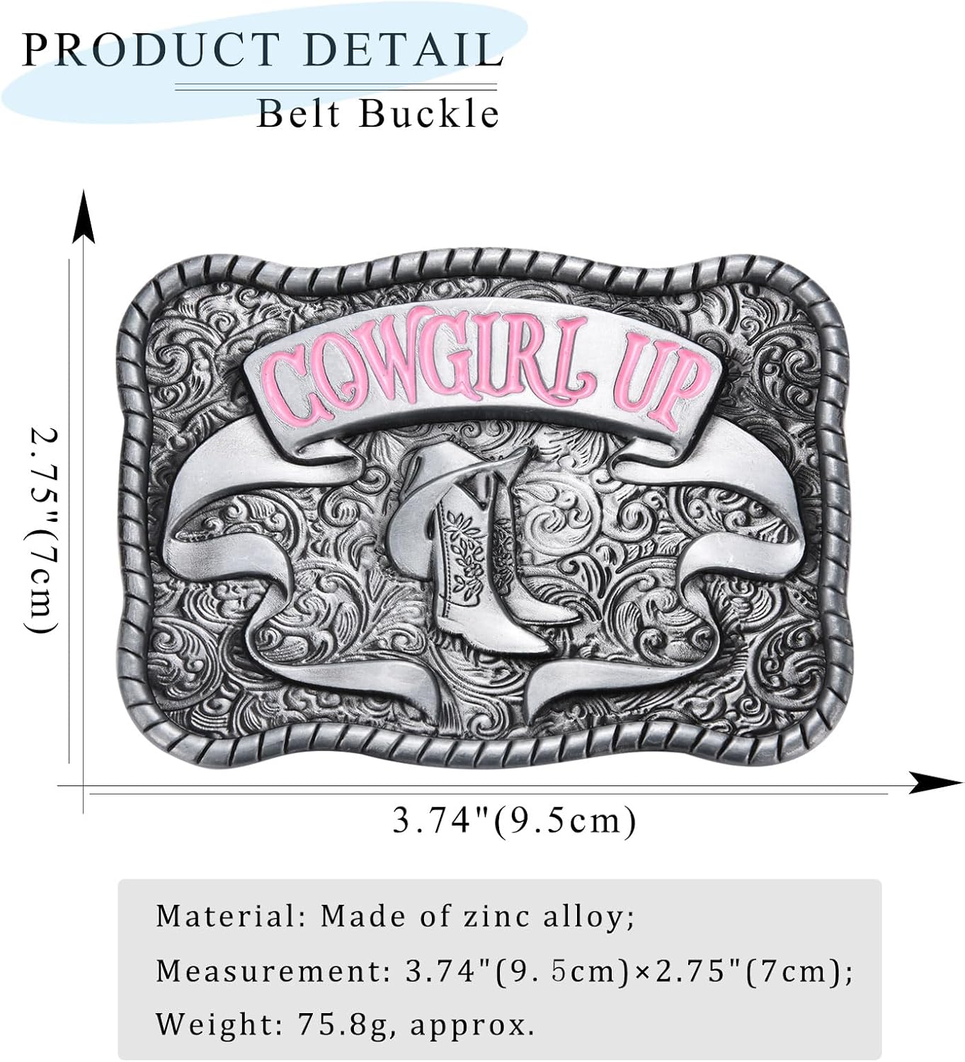 Belt Buckle for Women, Texas Boots Horse Belt Buckles│Halloween Christmas Cowboy Cowgirl Belt Buckle Gift - Image 2