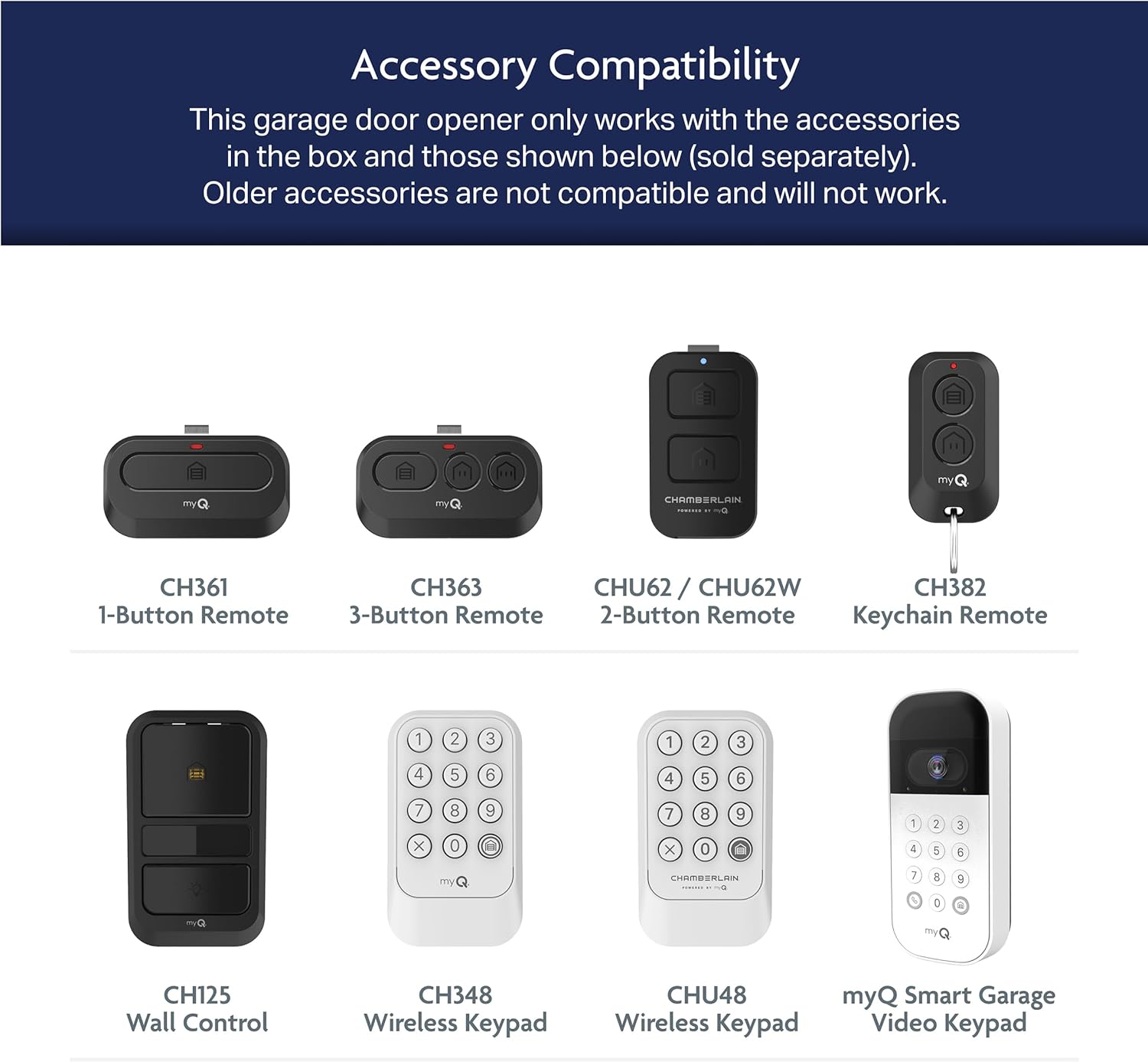 Smartphone screens showing the myQ app interface for garage door control and monitoring