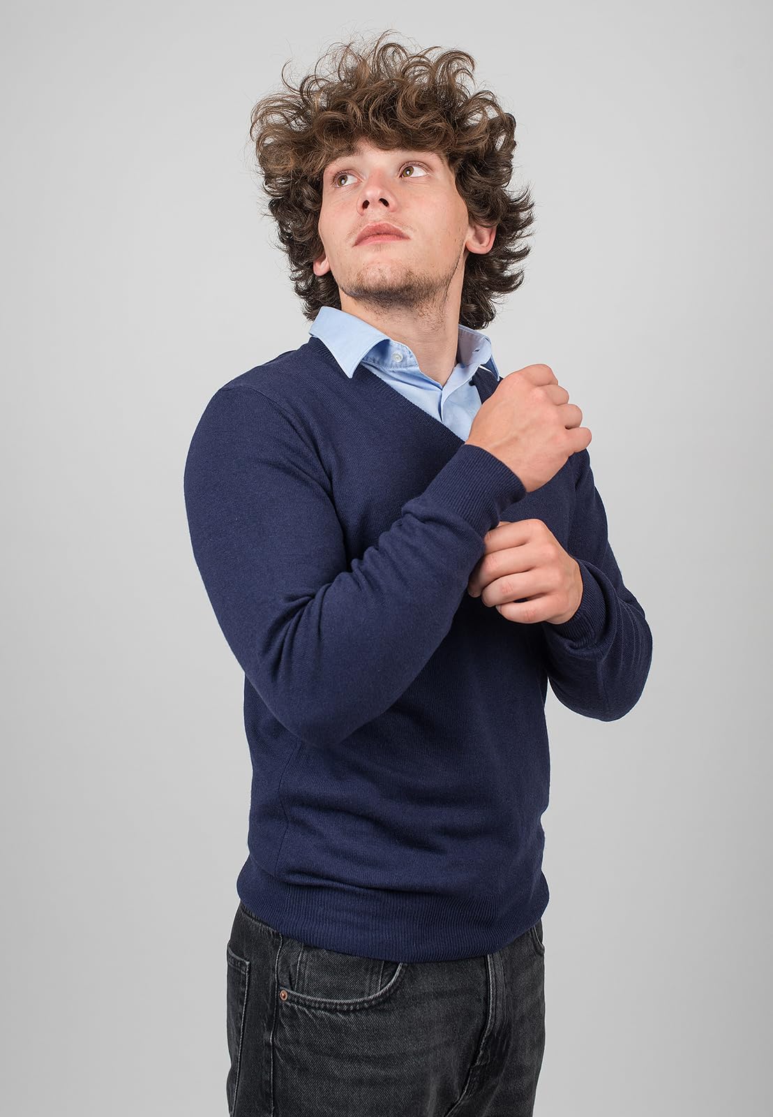 DALLE PIANE CASHMERE Maglione Uomo Misto Cashmere Lana | Maglione caldo e morbido per autunno e inverno, elegante da regalare per lei e per lui, autentico lusso Made in Italy