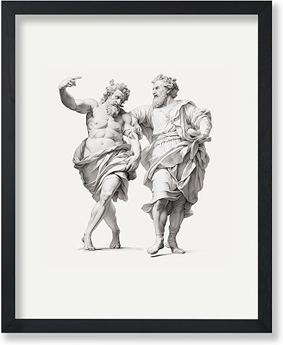 Miniatura 1 de Monem Art - Póster de hombres griegos, impresión retro de hombres que caminan, arte de retrato, arte de boceto, arte de dibujo, arte minimalista,