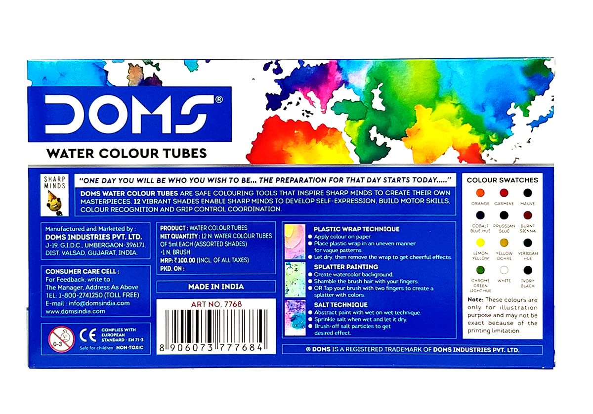 NonToxic Water Color Tube Set in Cardboard Box Amazon.in Home & Kitchen