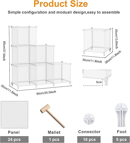 Miniatura 3 de AWTATOS Organizador de almacenamiento de cubos, organizadores de armario y almacenamiento, estantería de 6 cubos de almacenamiento, estantería de