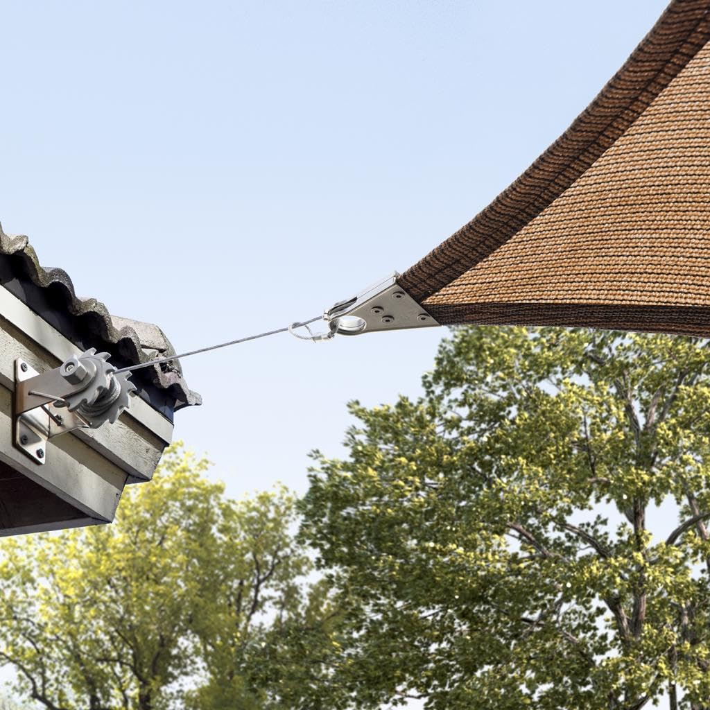 Amgo 16' x 16' Brown Rectangle Super Ring Sun Shade Sail UPF50+ AGSRR Canopy Awning Shades for Patio, Commercial Standard, 260 GSM Heavy Duty, 98% UV Blockage, 5 Years Warranty (We Customize)