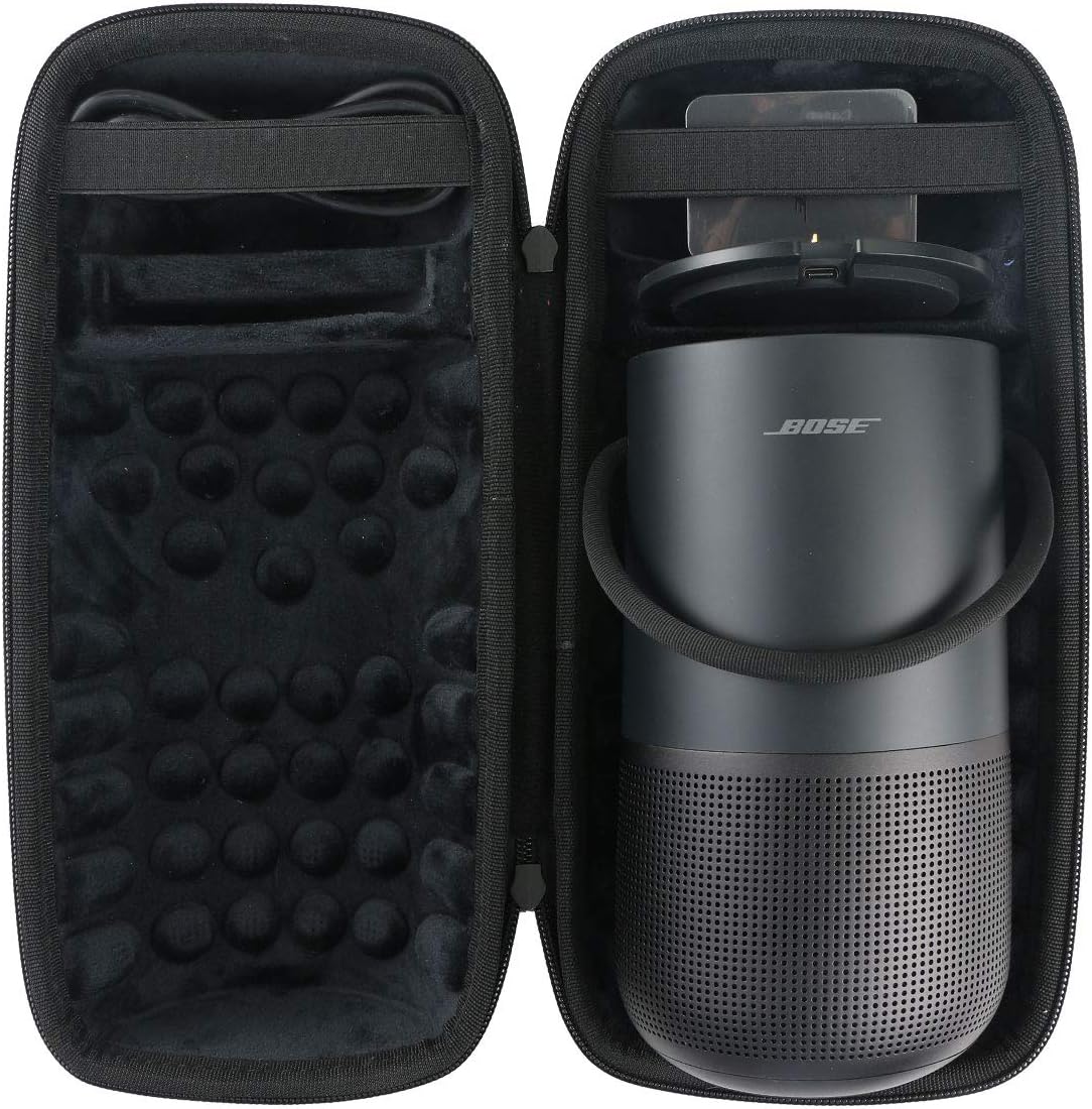 khanka - Hard Travel Case for Bose Smart/Home Portable Speaker (Triple Black)