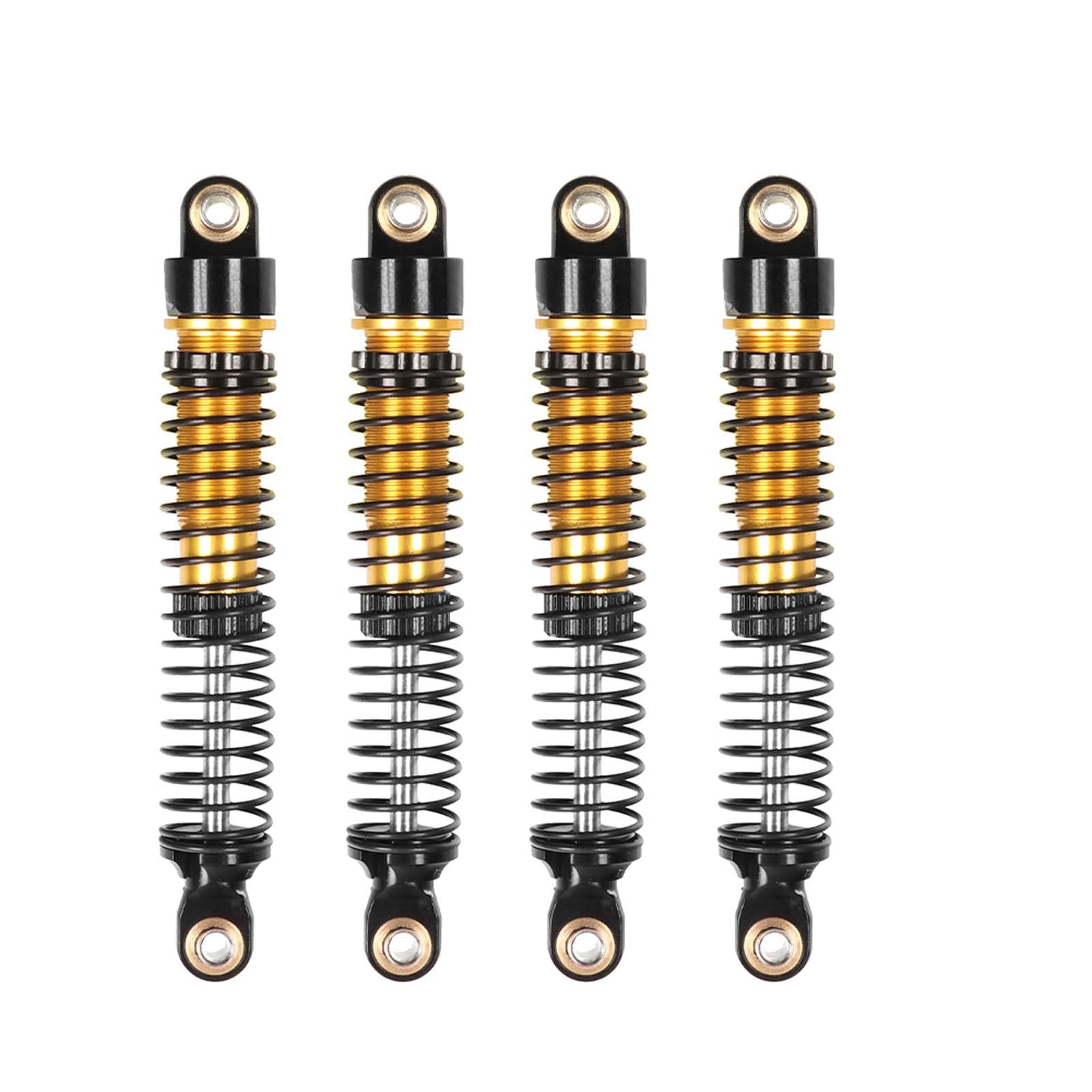 KEEDA 4PCS Aluminum Threaded Shock Absorbers Oil Damper for 1/18 RC Crawler Car TRX4M TRX4MT 1/12 RC Crawler Upgrade Parts (Gold, 65mm)
