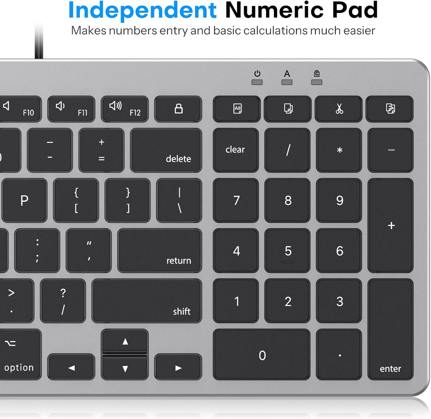 Wired Keyboard and Mouse for Mac, USB-A & USB-C Keyboard for Mac with Number Pad, Dual Interface Plug and Play, OMOTON Mouse with USB A Interface Compatible for MacBook Pro/Air, iMac, Space Grey