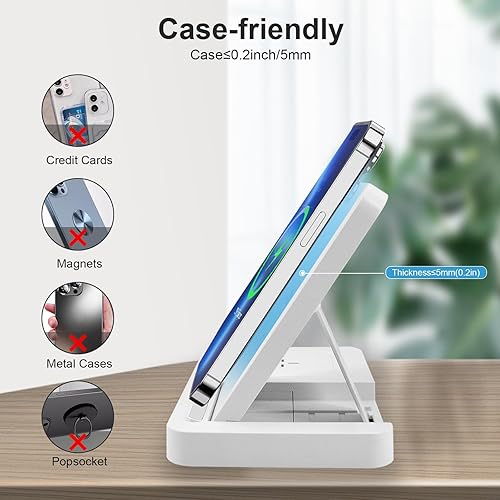 Miniatura 6 de Miady Estación de carga inalámbrica, cargador inalámbrico plegable 3 en 1 para iPhone 15141312, iWatch Series 8765SE432 y AirPods Pro32 (adaptador