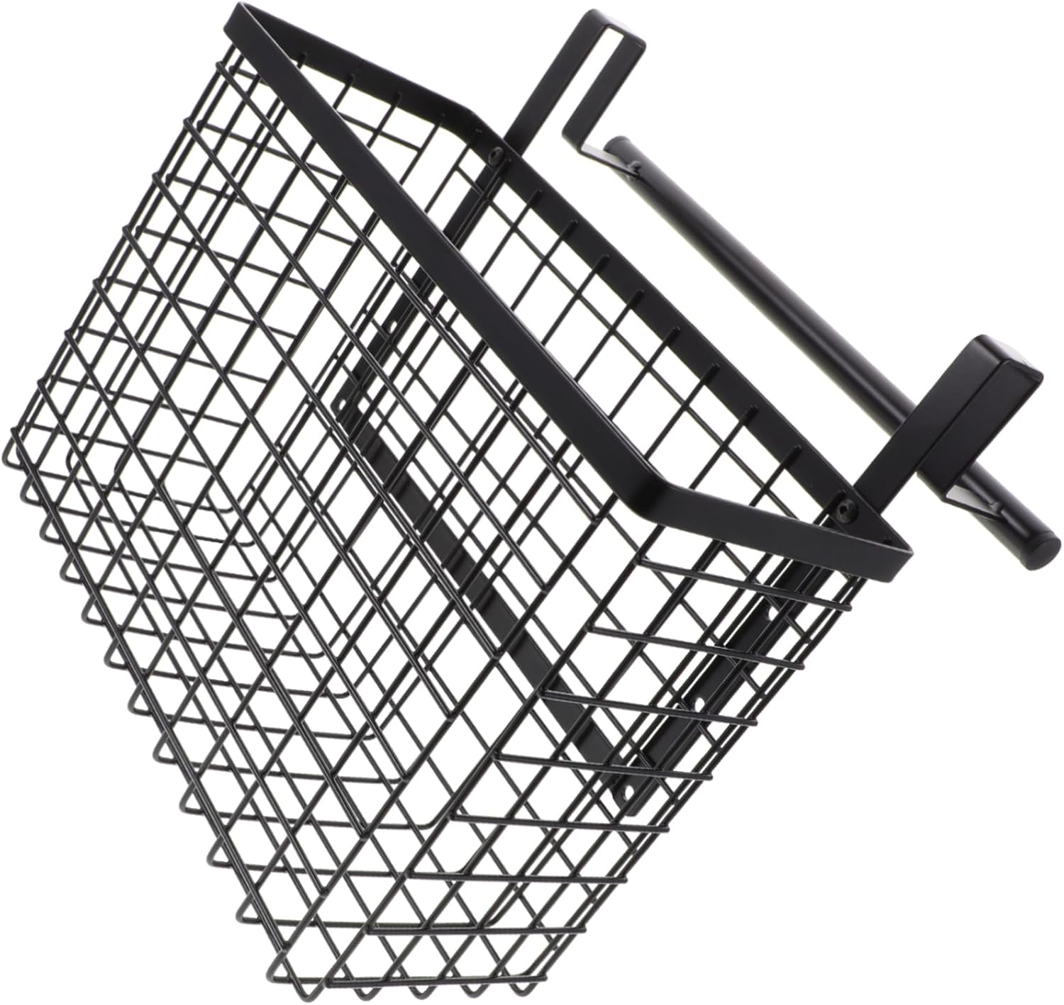 Hanging Wire Basket for Cabinet Door Space Saving Kitchen Vegetable Holder Easy Install Over Door Organizer for Spices and Daily Essentials Design for Home Office Bathroom and