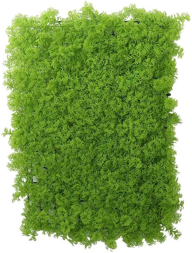 YAHOME Artificial Faux Hedges Plant Panels Light Green Moss Grass Wall Pannels for Indoor and Outdoor Use Boxwood Hedge Set Used As Fence Privacy Screen Grass Wall Greenery Backdrop (2)