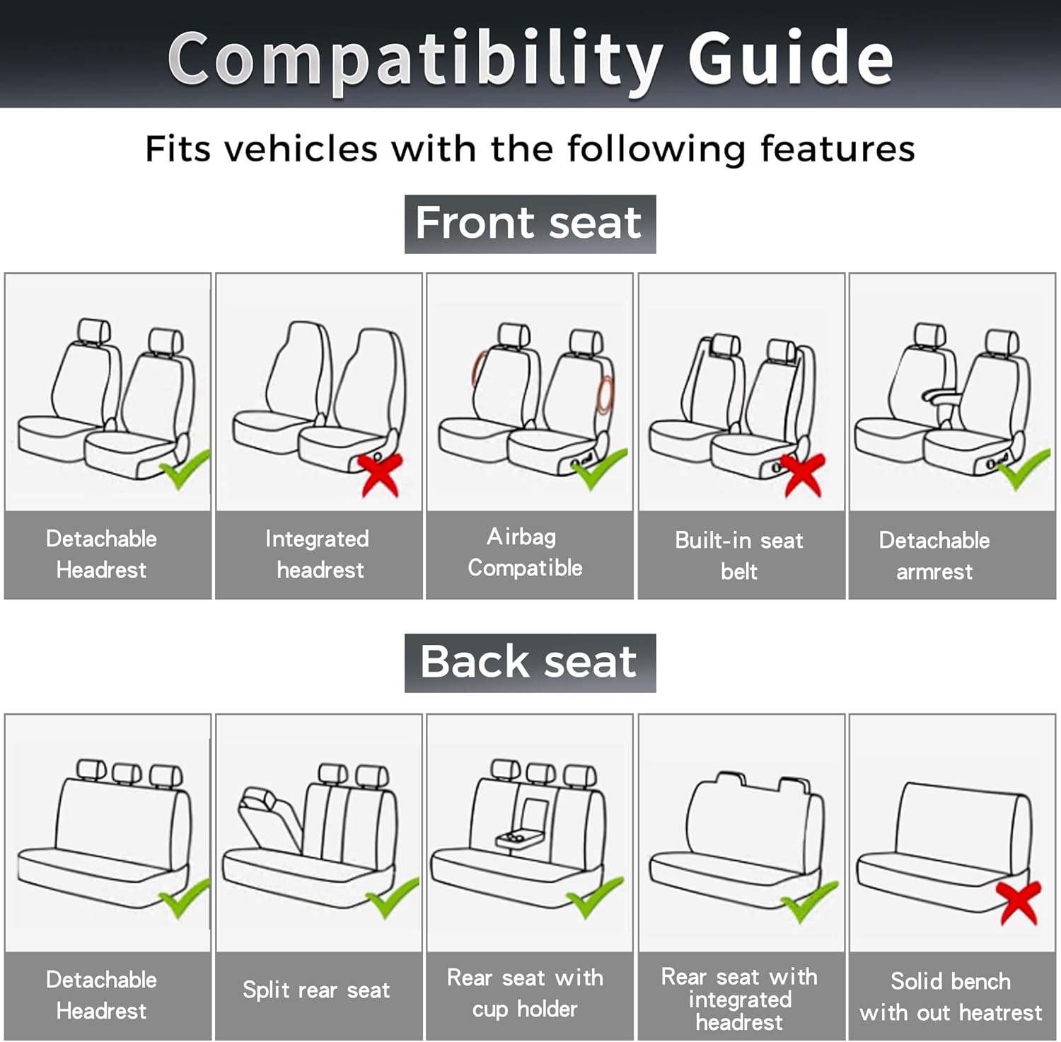 otoez Car Seat Covers Full Set, 5 Seats Waterproof Universal Leather Seat Cover for Cars, Front Rear Automotive Interior Protectors Full Coverage for Most Cars Sedens Trucks SUVs, Purple