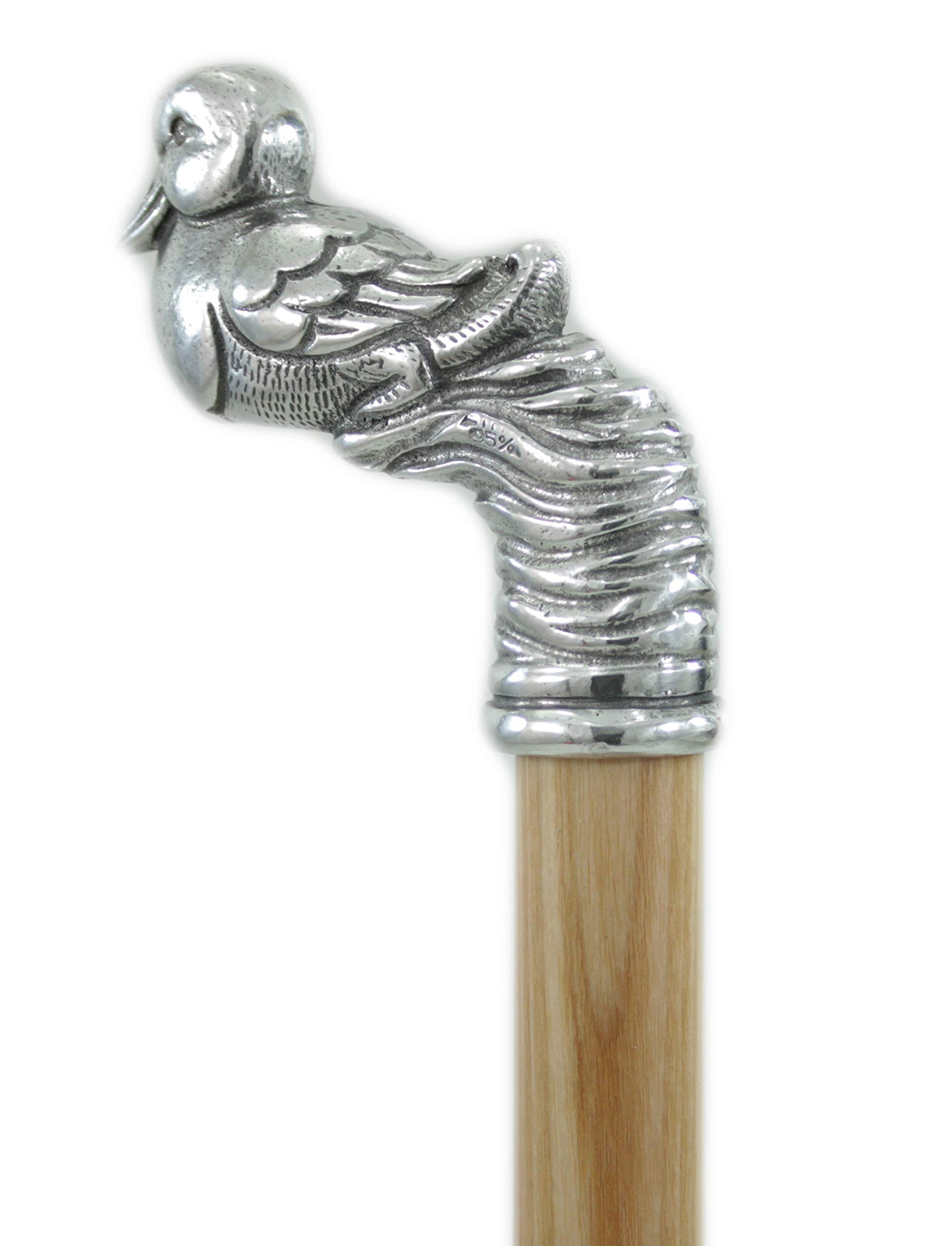 Bastón de paseo de madera y peltre elegante sólido para ceremonia hombre y mujer lujo personalizado único hecho a mano CAVAGNINI Italy (Faje natural)