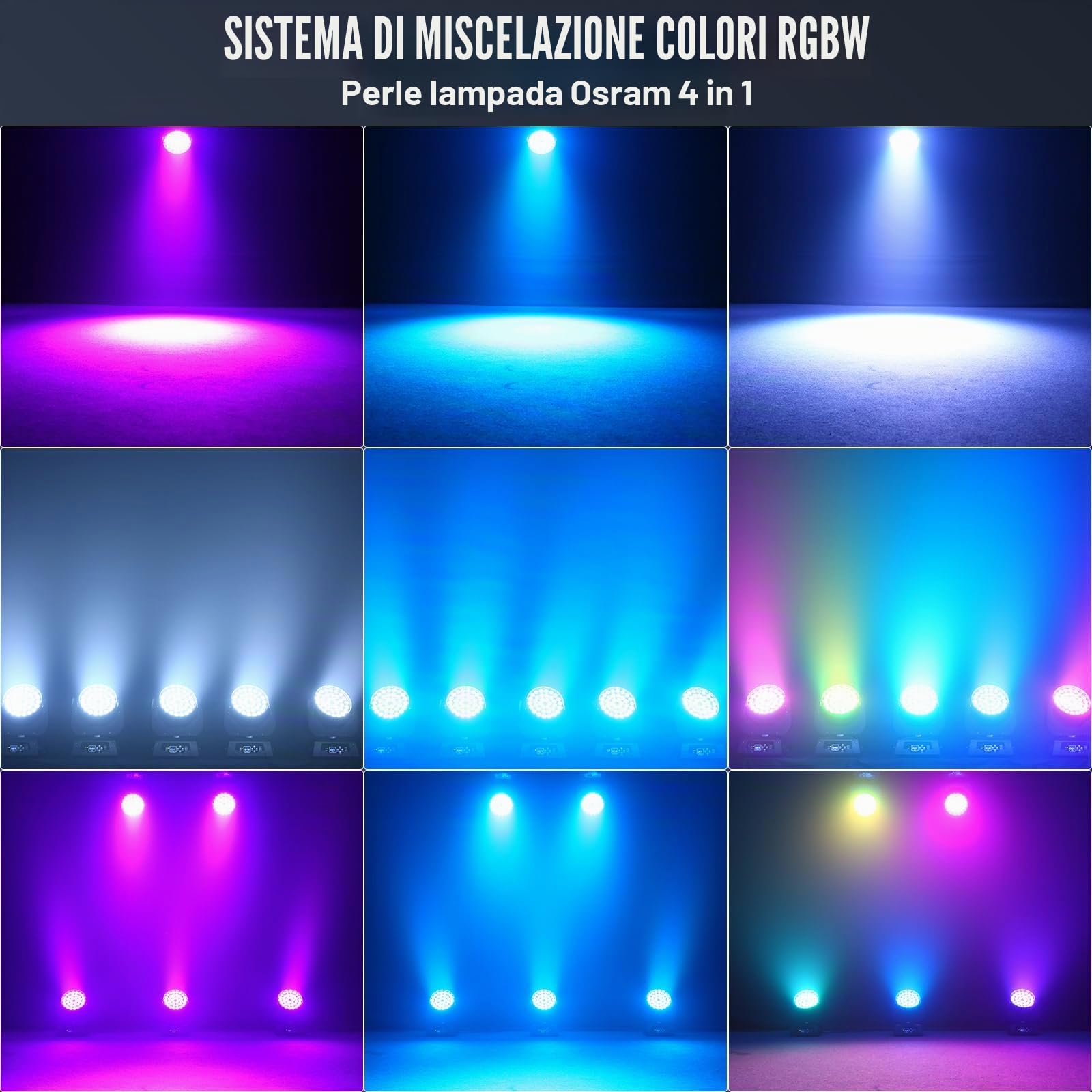 2PCS 36X10W Teste Mobili DMX512 RGBW 4 in 1 Zoom Beam Wash Effetto Luci Discoteca lluminazione palcoscenico per Professionali DJ Natale Feste Club Concerti