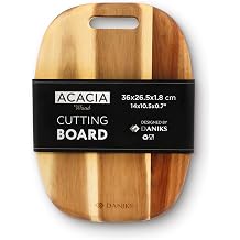 Daniks Acacia Wood Cutting Board, 14x10 in Extra-Thick, Heavy-Duty Chopping Board for Kitchen, Meal Prep & Serving