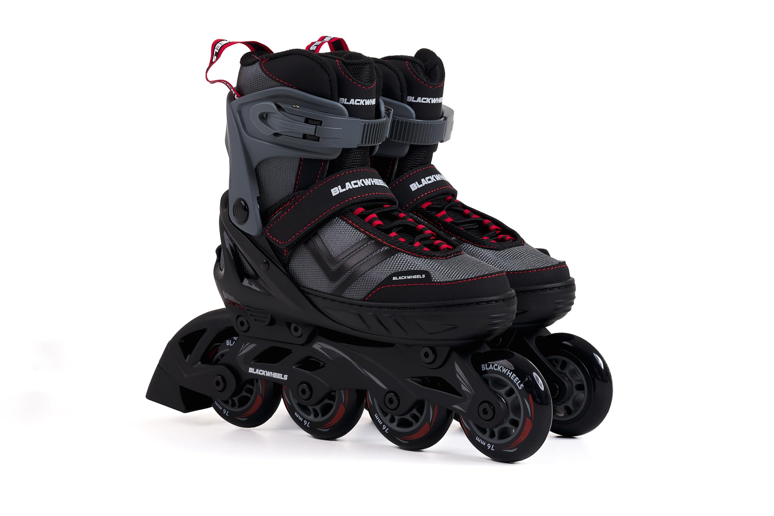 BLACKWHEELS Playful Rollers en Ligne réglables avec réglage en Une étape, roulements à Billes ABEC-7 et Triple Fermeture pour Enfants et débutants, légers et Confortables