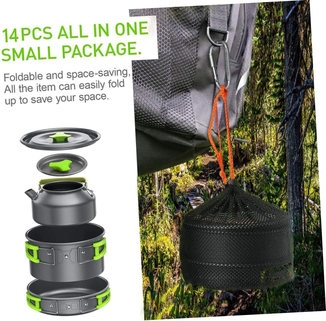 1set Outdoor Camping Cookware Multi-Functional Cooking Equipment for Camping Hiking and Picnics Portable and Lightweight Cooking Gear for Outdoor Adventures