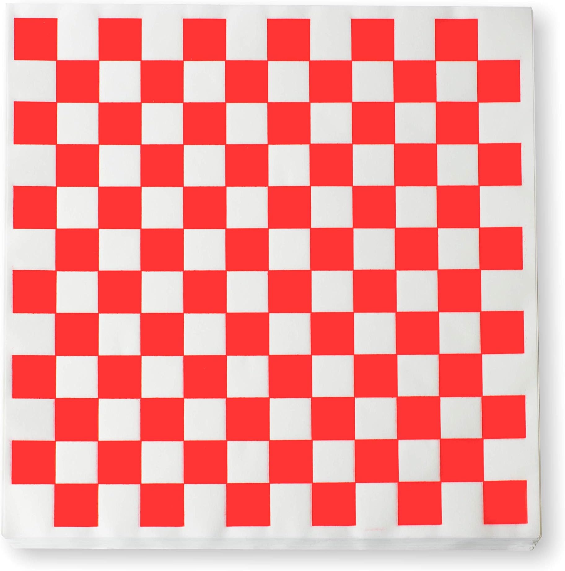 1000 Sheets of Red and White Checkered, Grease - Resistant, Basket Liners/Deli Paper