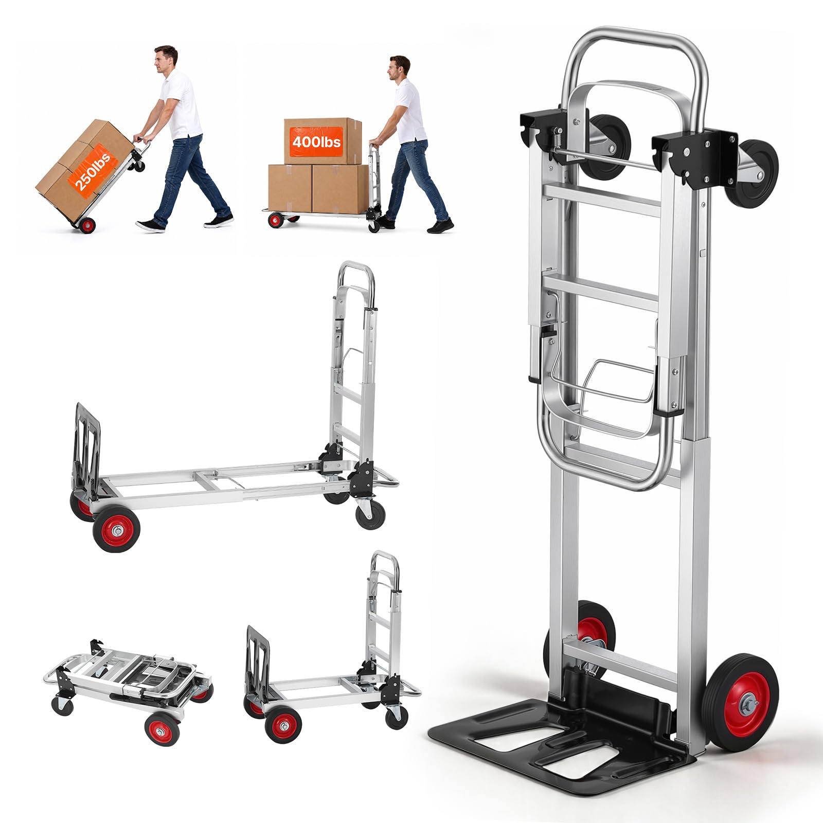 VEVOR Folding Hand Truck - 400lb Capacity -1