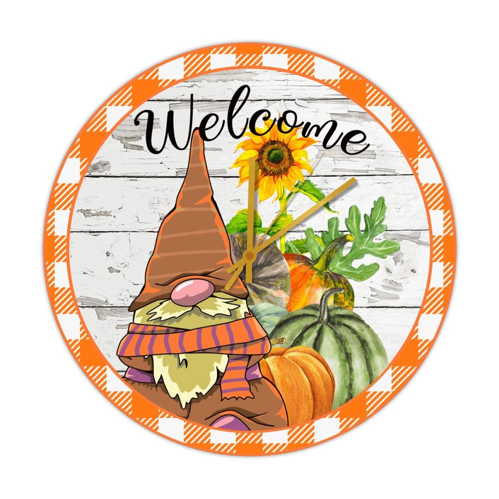 Horloge gnome bois et tournesol idée cadeau déco vintage maison