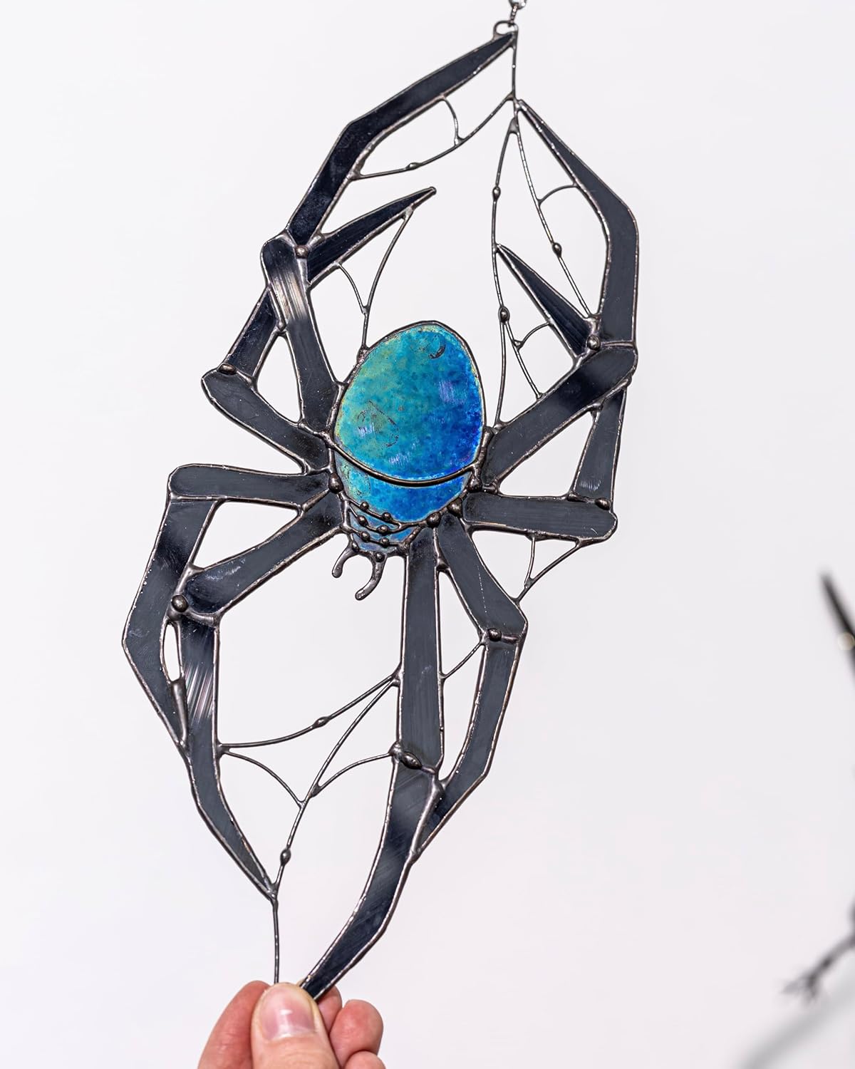 Halloween Decor, Gothic Stained Glass Suncatcher Spider, Perfect Horror Home Decor, Spooky Window Wall Hanging, Dark Academia