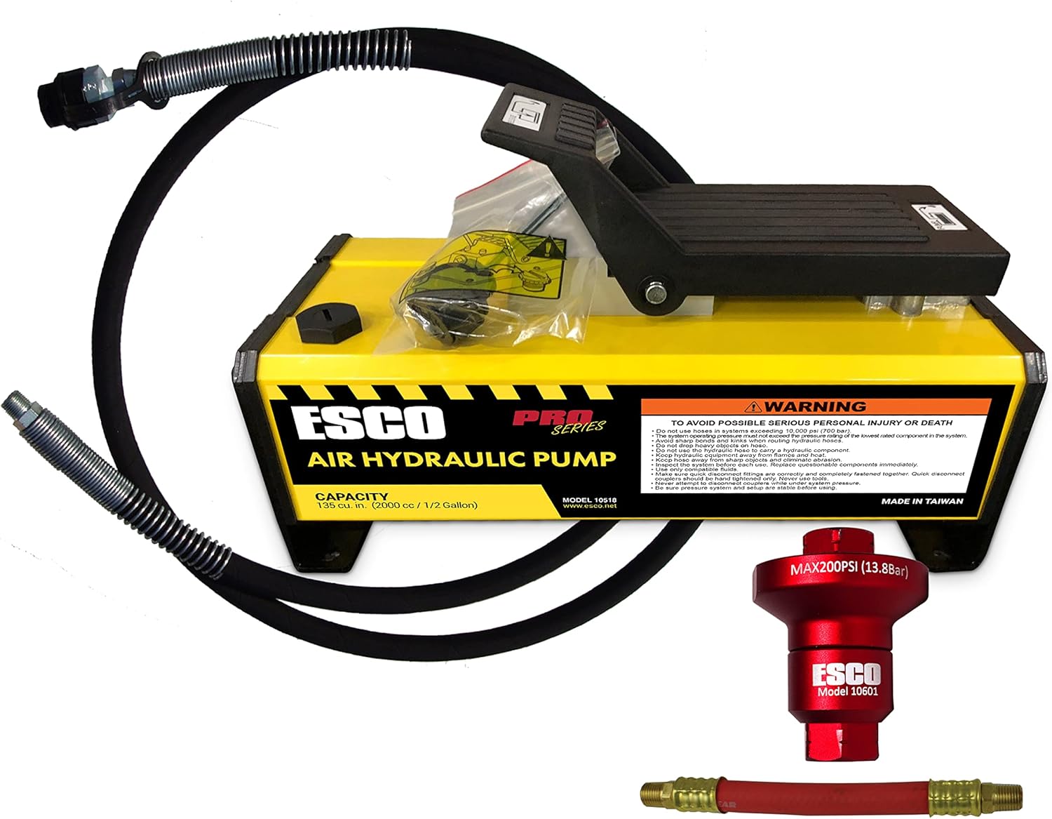 ESCO Pro Series 1/2 Gallon Air Hydraulic Pump, 10,000 PSI