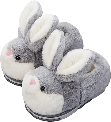 Fuzzy Bunny Slippers for Girls Warm Winter Slippers Women Home Slippers Plush Animal Slippers Pink Slippers