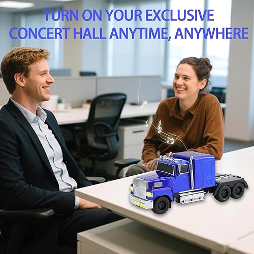 Miniatura 5 de WS-570 Retro American Truck Modelo Bluetooth Replica Altavoz - Sonido HD portátil, TWS estéreo, radio FM, luces LED de fiesta, micrófono integrado