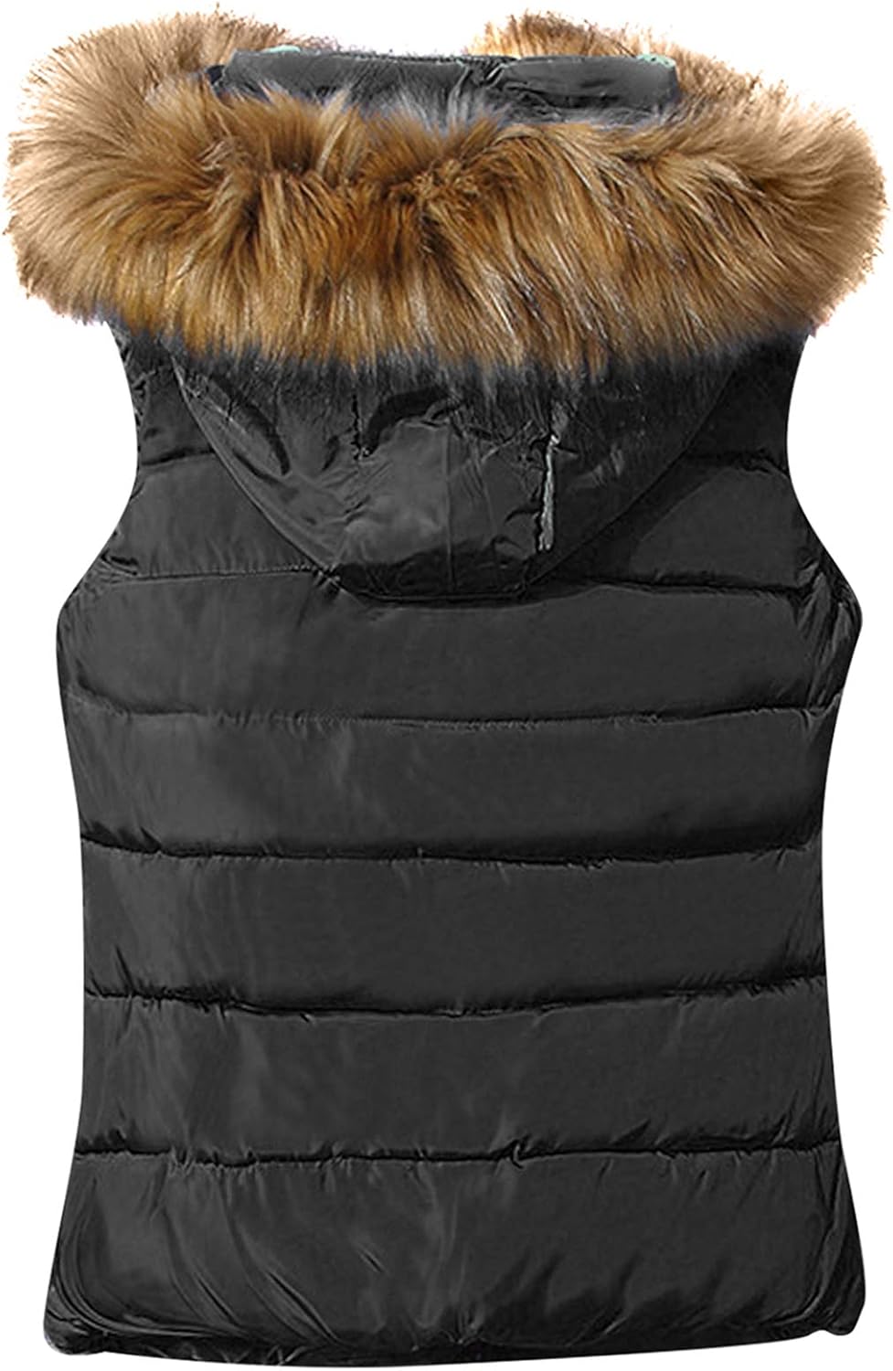 FLITAY Women's Sleeveless Hoodie Vest Quilted Winter Slim Fit Vest Coat