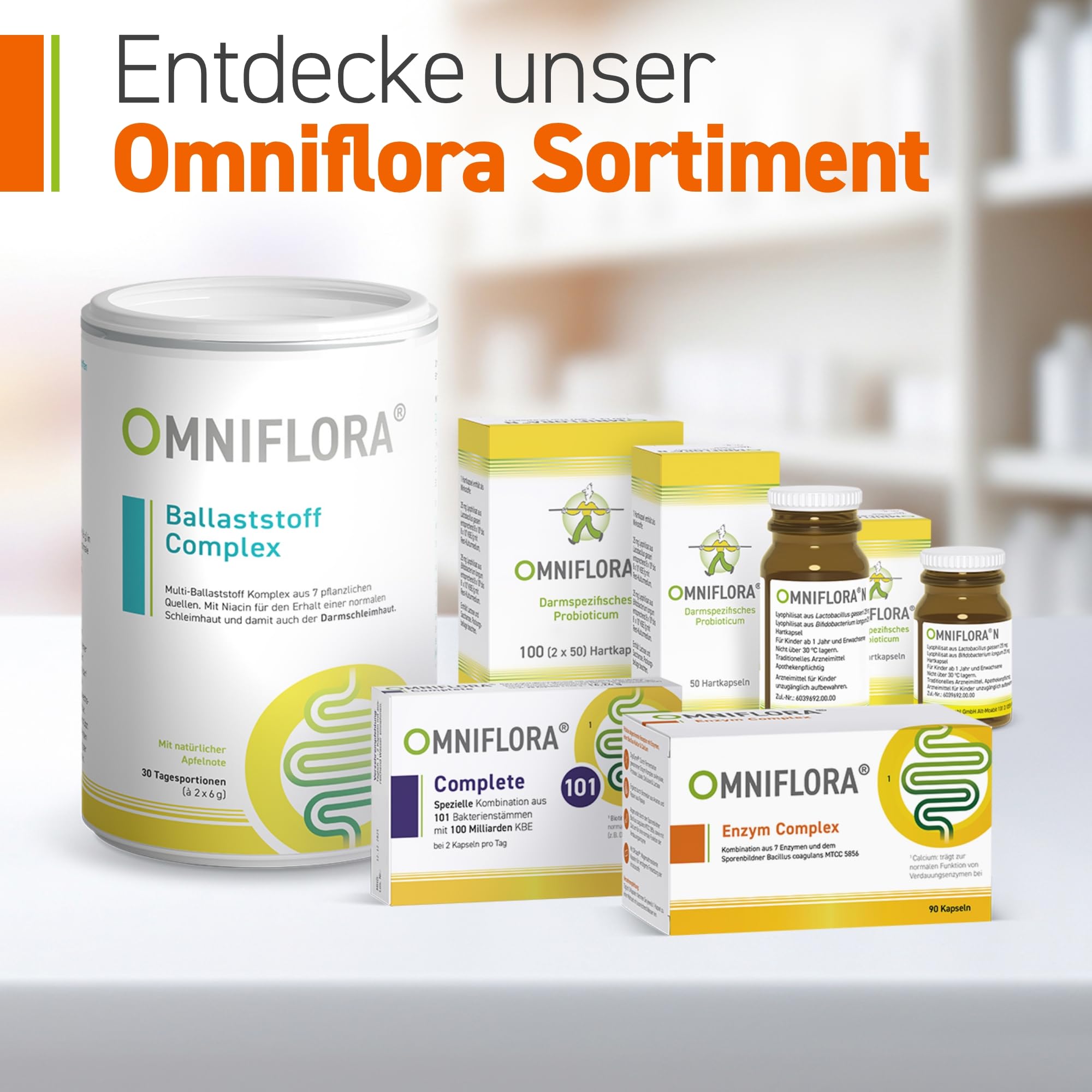 Omniflora Enzym Complex – 7 Enzyme mit Bromelain & Papain – 90 Kapseln | 2 Mrd. aktive Kulturen (Bacillus coagulans) · Magensaftresistente DRcaps · 7-fach Enzymkomplex