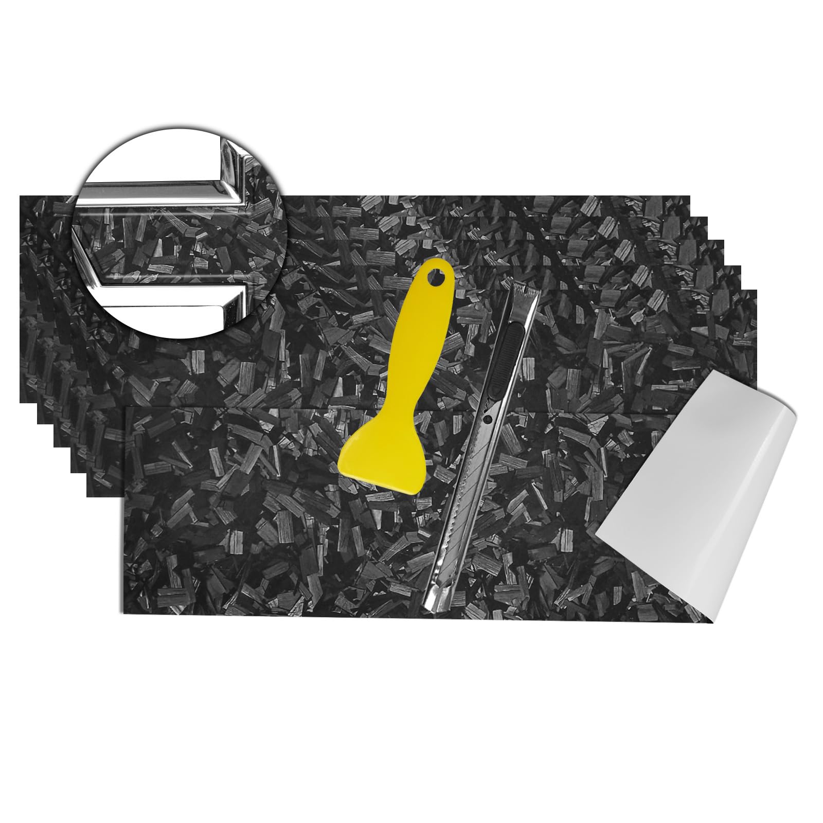 QianBao Compatible with 11.8" x 4" Chevy Bowtie Emblem Vinyl Wrap Kit