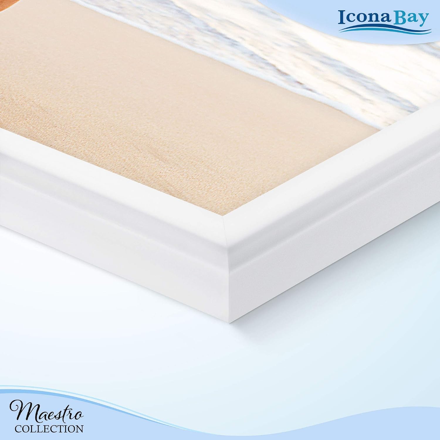 Icona Bay Combination White Picture Frames Set - 10 PC (Five 4x6, Three 5x7, Two 8x10), Classy Contemporary Style, Maestro Collection for Wall Gallery