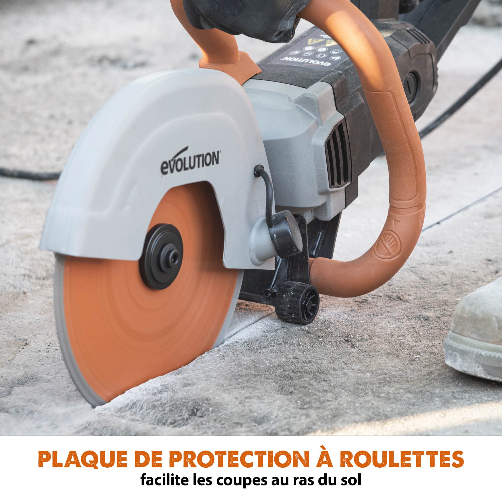 Evolution Scie à béton R255DCT 255 mm - Sans essence, coupe de 102,5 mm, fournie avec lame diamantée de qualité supérieure