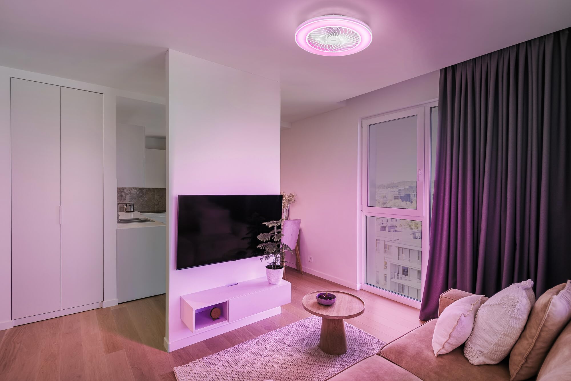 Osram LED-Deckenventilator Bayamo 590mm, 58 W, 2530 lm, CCT 3000-6500 K, RGB, 110° Abstrahlwinkel, 1935 m³/h Luftstrom, 50000 h Lebensdauer, dimmbar, Fernbedienung