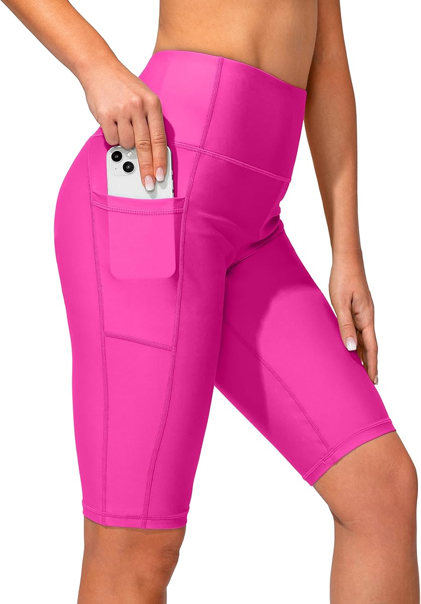 SANTINY Women's 8''/12'' High Waisted Swim Shorts with Pockets UPF50+ Long Board Swimming Shorts for Women with Liner