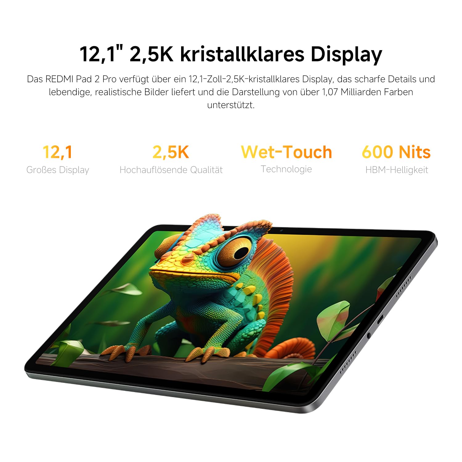 XIAOMI REDMI Pad 2 Pro, 8+256GB, 12,1" 2,5K 120Hz Display, Riesiger 12.000mAh Akku, 4nm Prozessor... Ansicht 6
