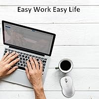 Vista 8 de Mouse inalámbrico Bluetooth con desplazamiento de 4 vías, recargable, 4 niveles 3200 DPI, clic silencioso, 3 dispositivos ratones para Windows