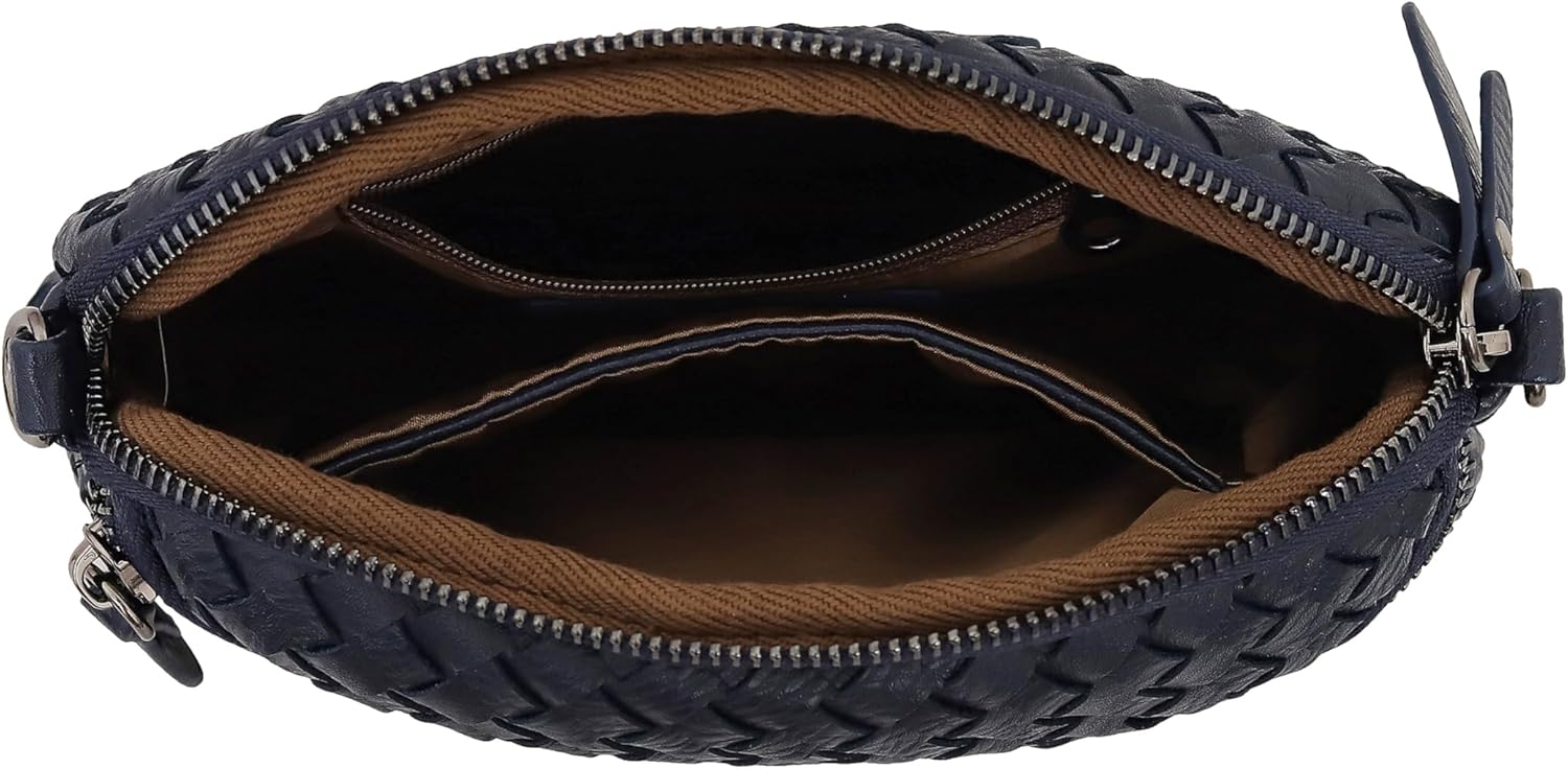 Woven Vegan Leather Crossbody Purses For Women Small Shoulder Bags with Wristlet & Adjustable Strap - Image 5