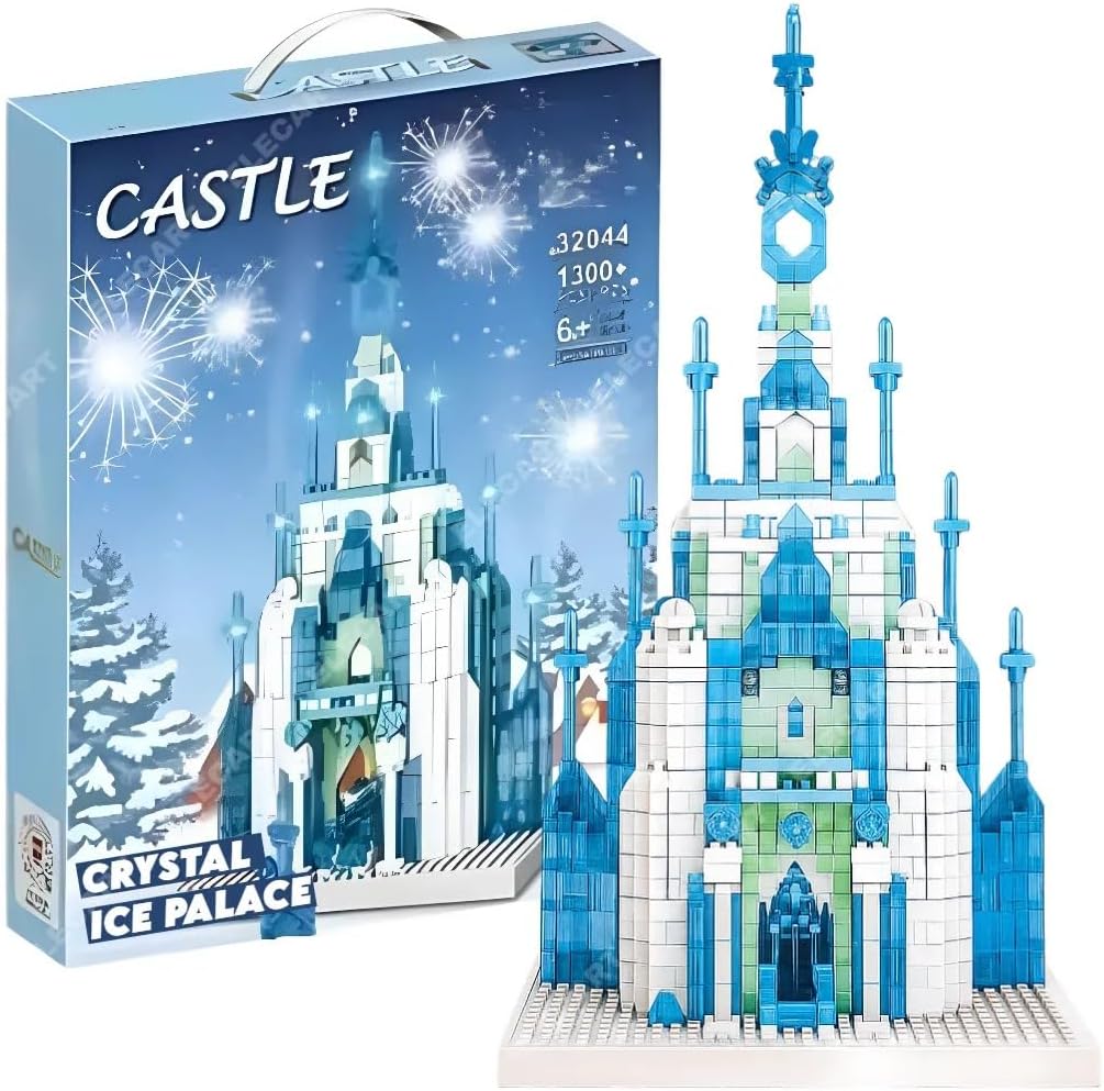 Micro-Mini Building Blocks Set STEM Learning Construction Toy for Girls & Boys Ages 6+ Roleplay Kit, Educational Birthday Gift for Kids 6-12 DIY Dream Castle (Crystal Palace)