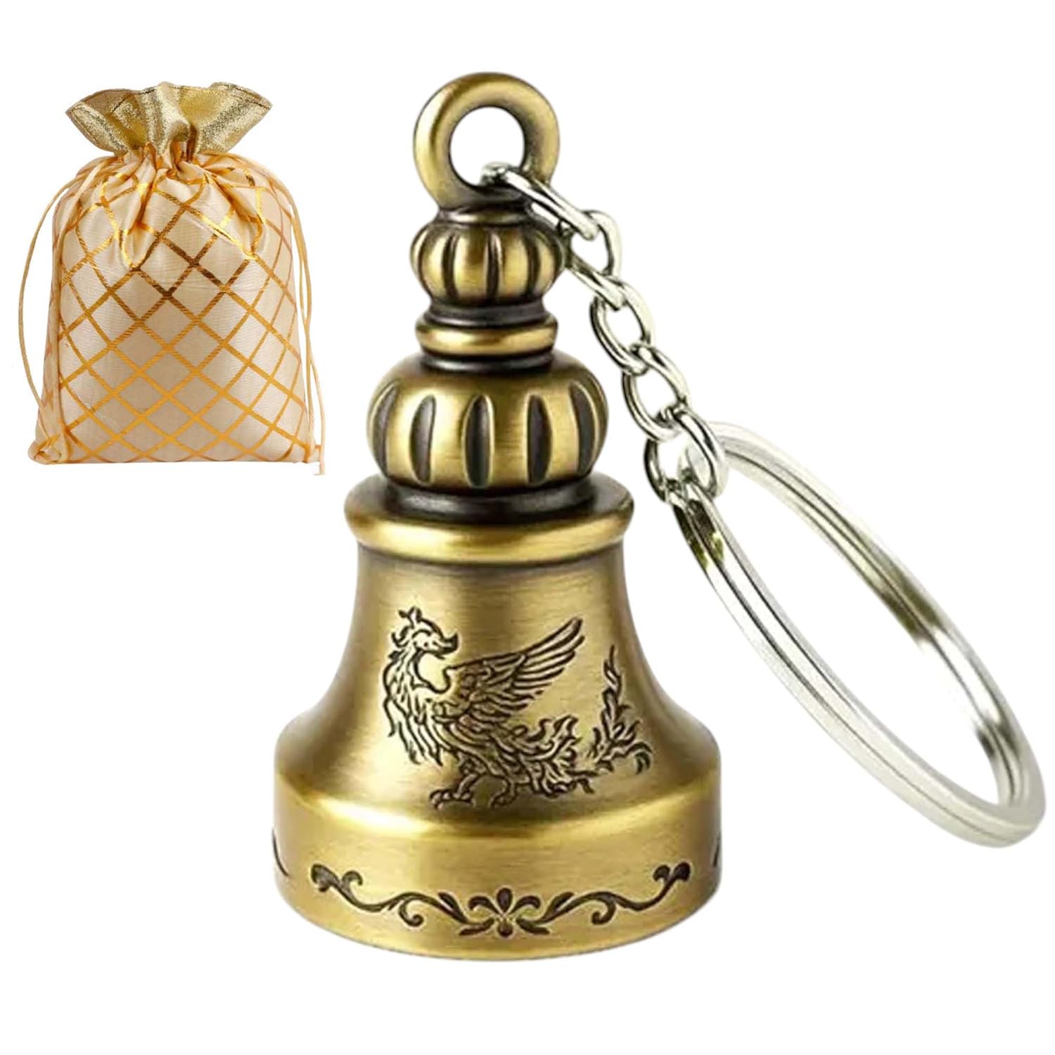 Techpro Metal Guardian Bell For Bike Tibetan Key Chain Good Luck Key Chain For Bike Key Ring Guardian Bell Keychain, Bronze Techpro Metal Guardian Bell For Bike Tibetan Key Chain Good Luck Key Chain For Bike Key Ring Guardian Bell Keychain, Bronze
